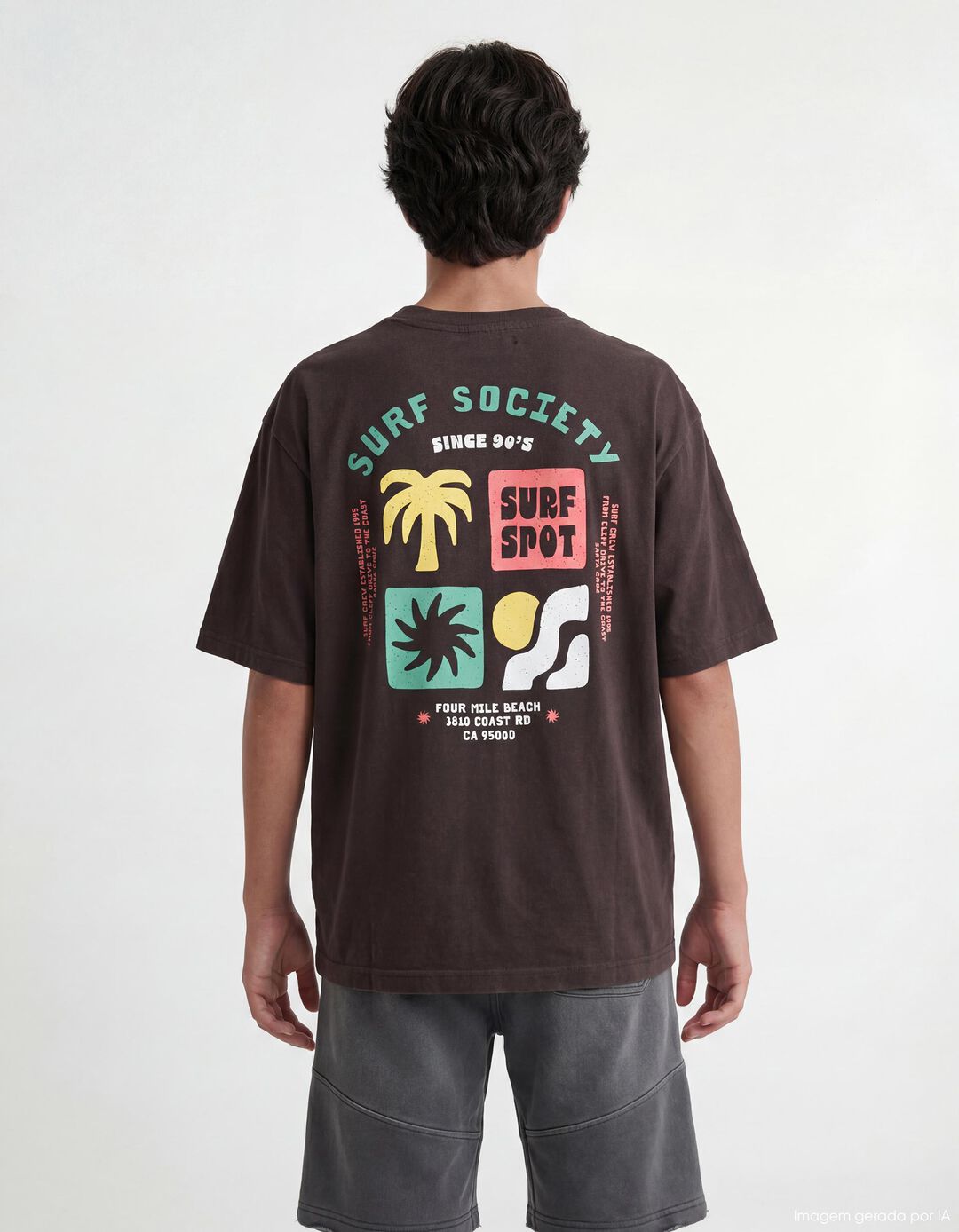 T-shirt Estampada, Menino, Preto