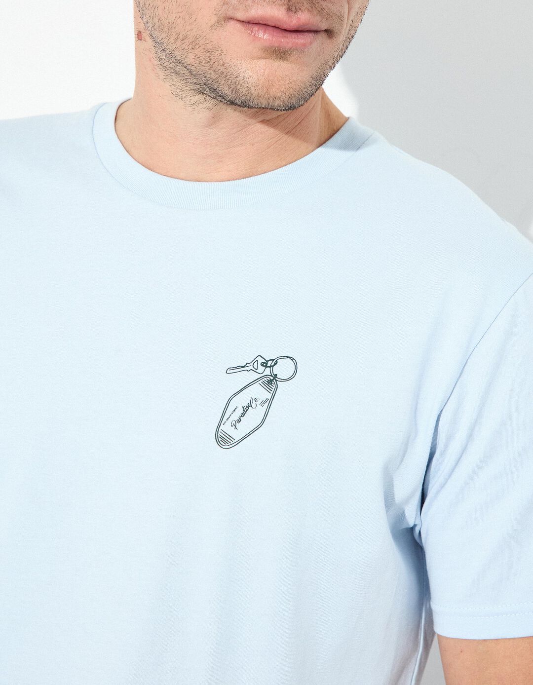 T-shirt Jersey, Homem, Azul Claro 