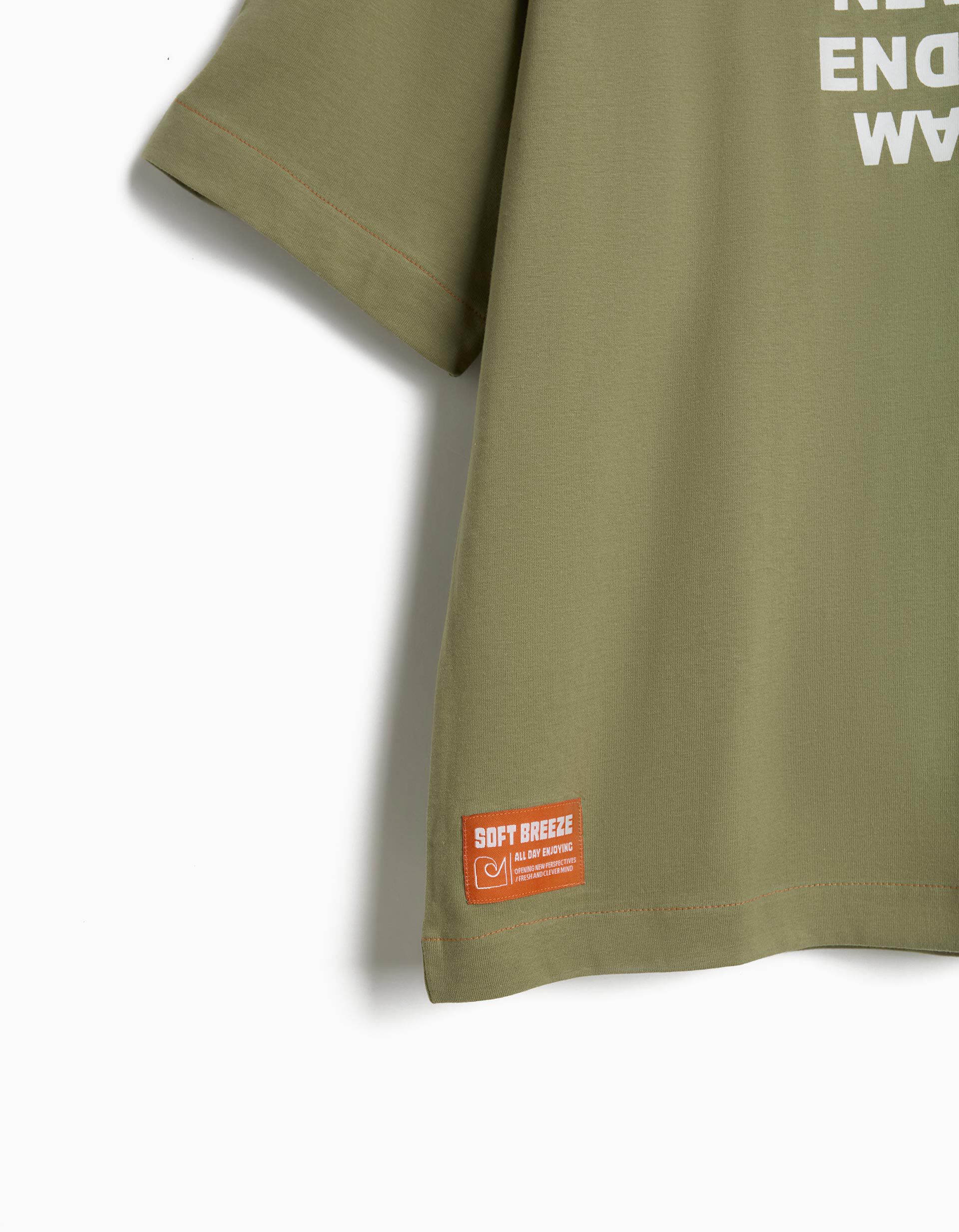 Comprar Online T-shirt 'Loose Fit', Menino, Verde Escuro