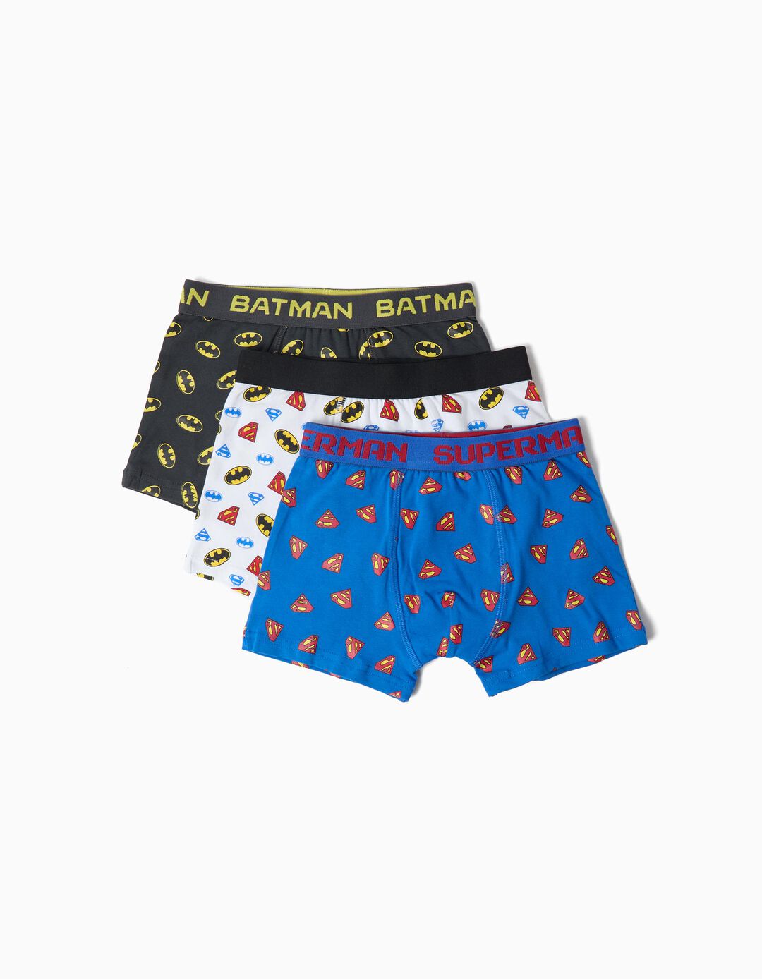 Pack 3 Boxers 'Batman' e 'Superman', Menino, Multicolor