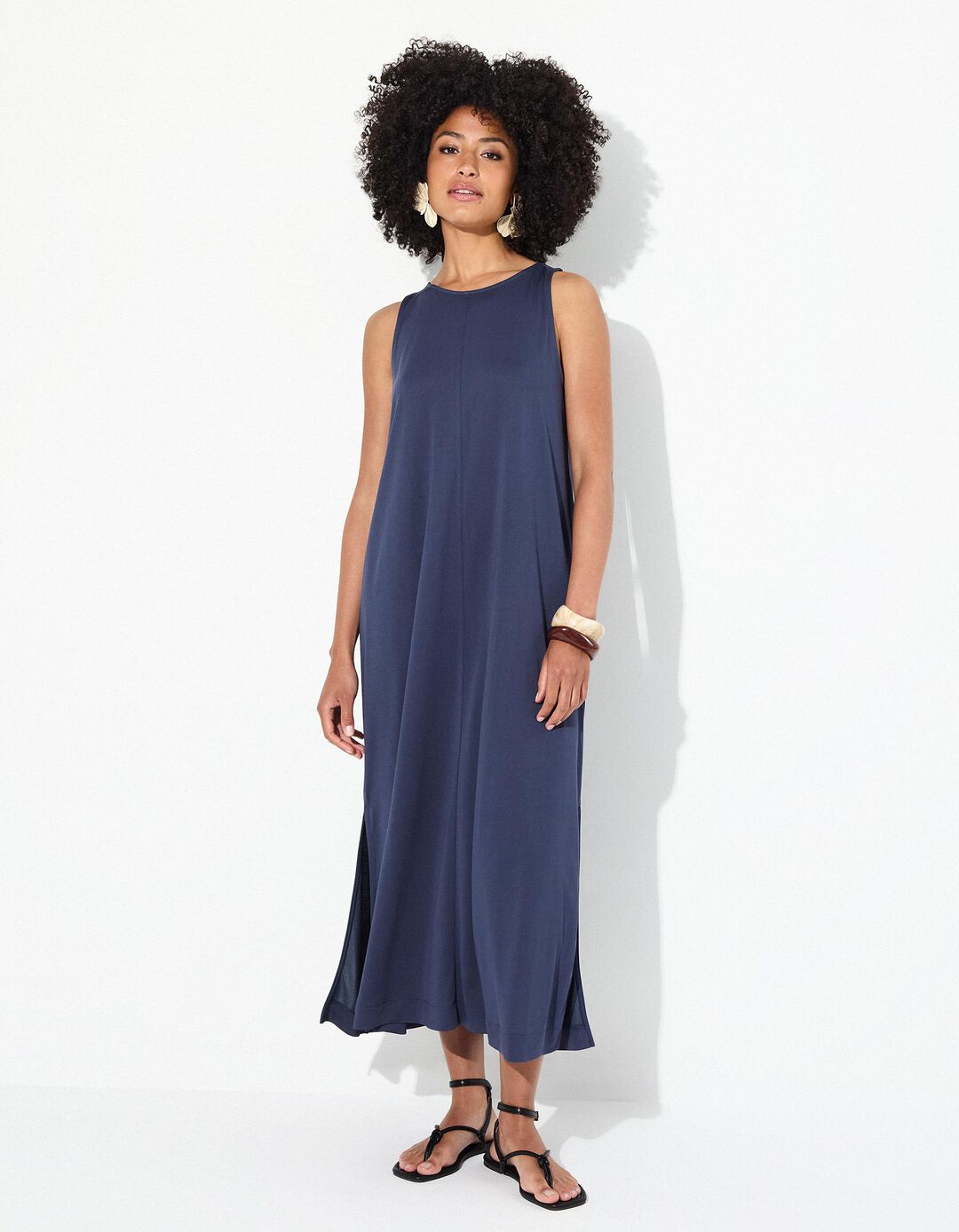 Vestido Midi, Mulher, Azul Escuro 