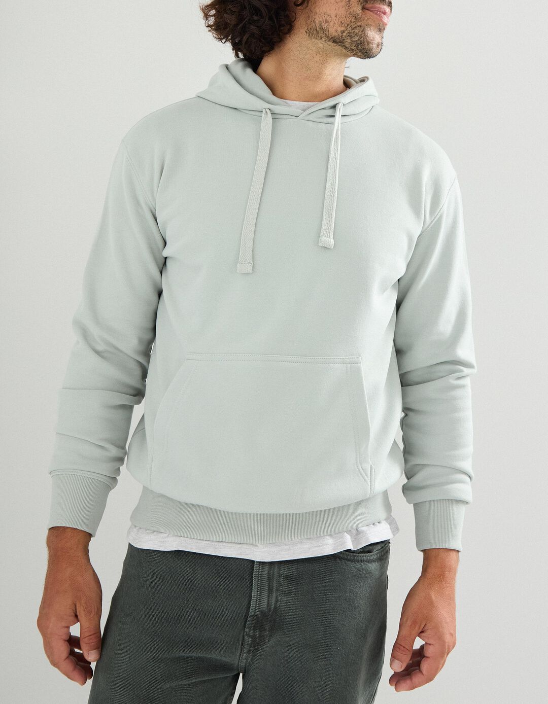 Sweatshirt com Capuz, Homem, Verde Claro