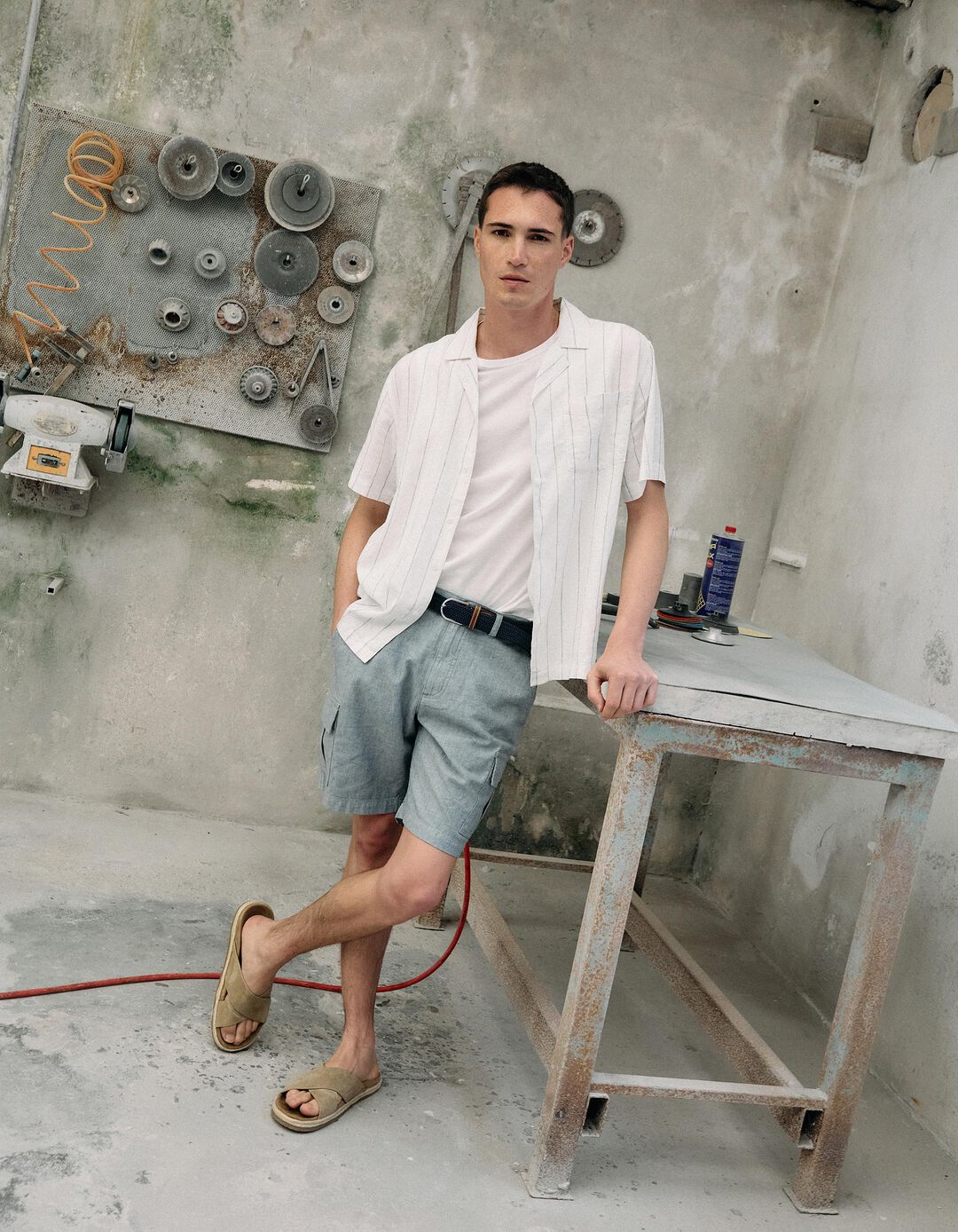 Camisa com Linho, Homem, Branco 
