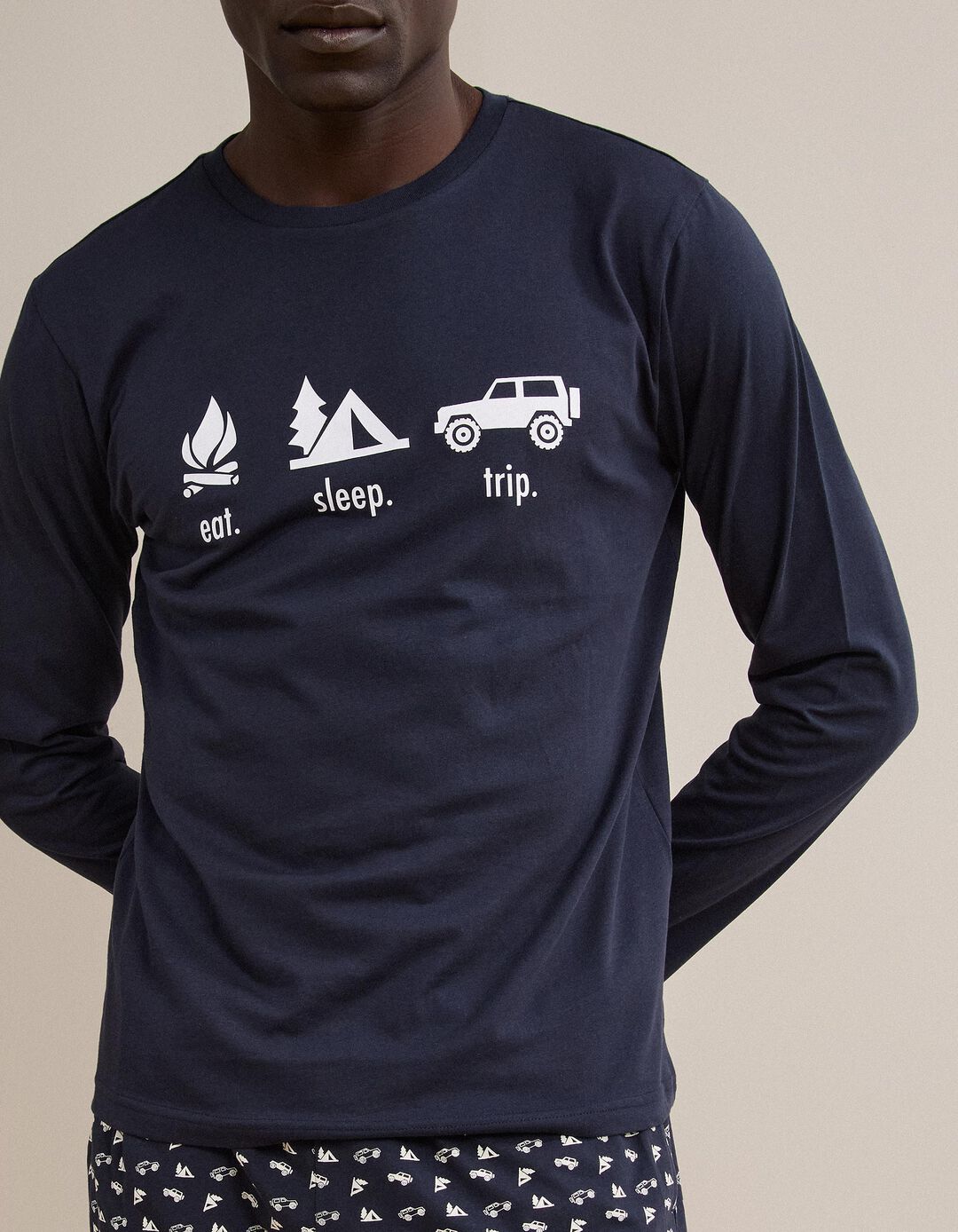 Pijama Jersey, Homem, Azul Escuro