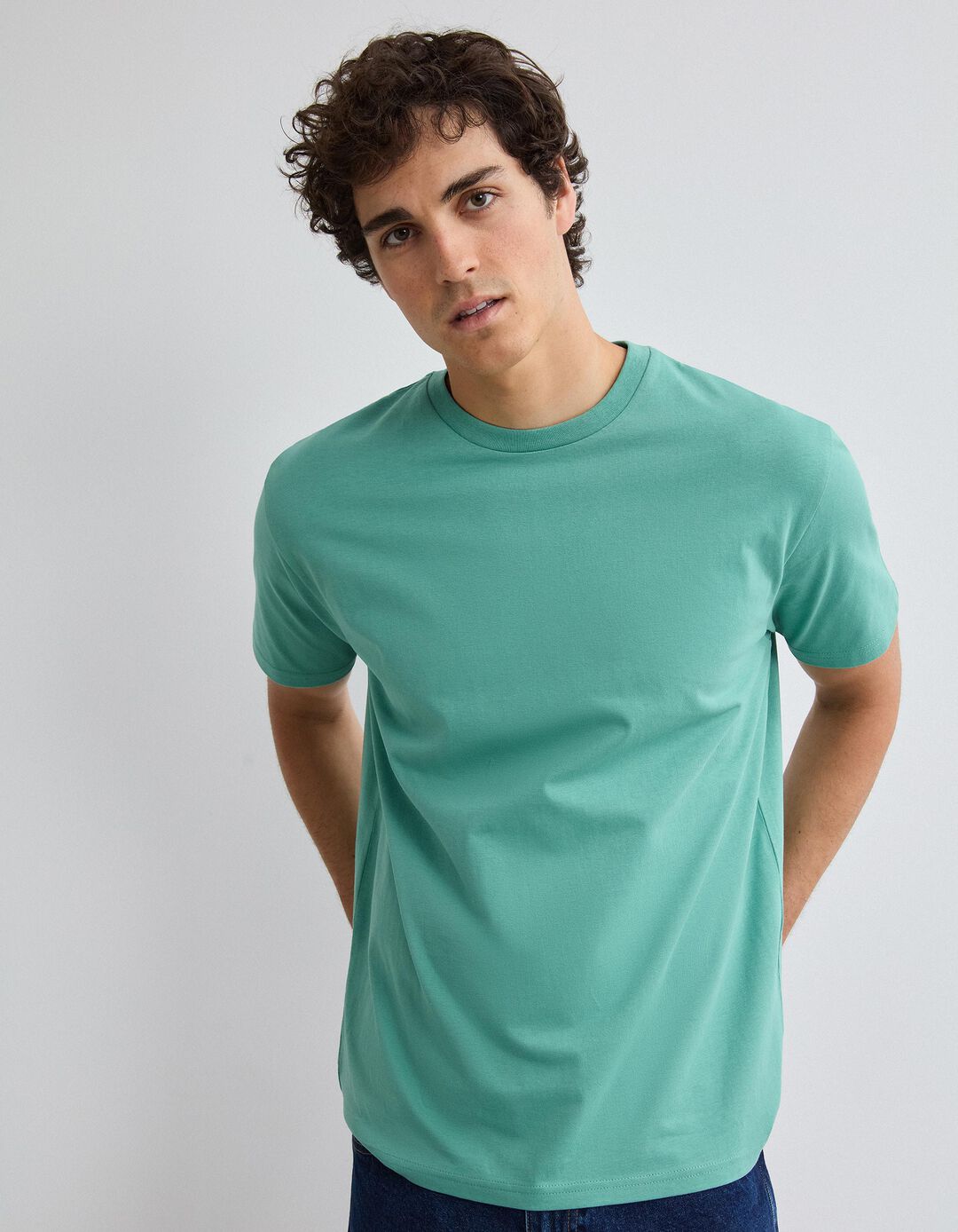 T-shirt Manga Curta, Homem, Verde Claro