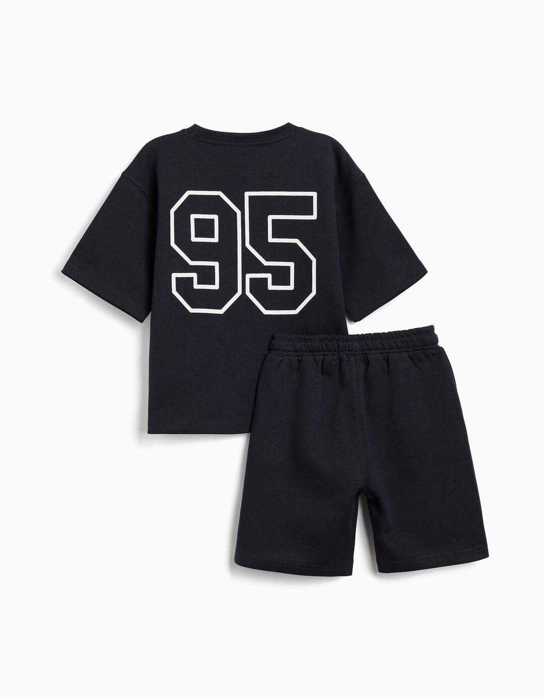 Conjunto T-shirt e Calções Fleece, Menino, Azul