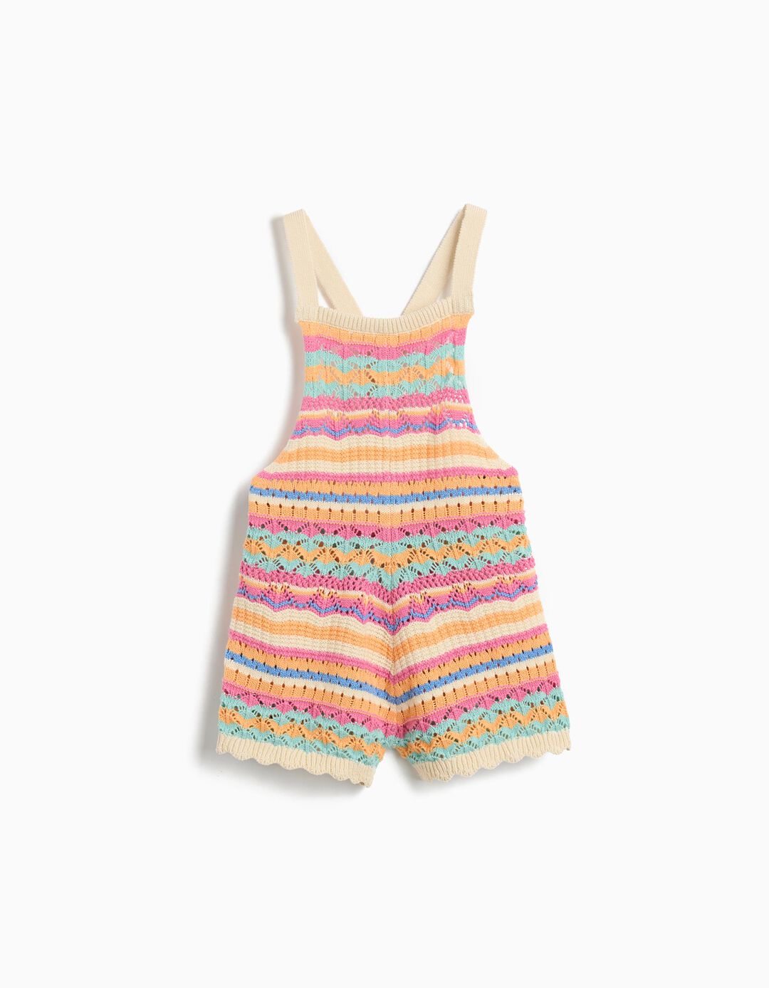 Jardineiras em Crochet, Menina, Rosa 