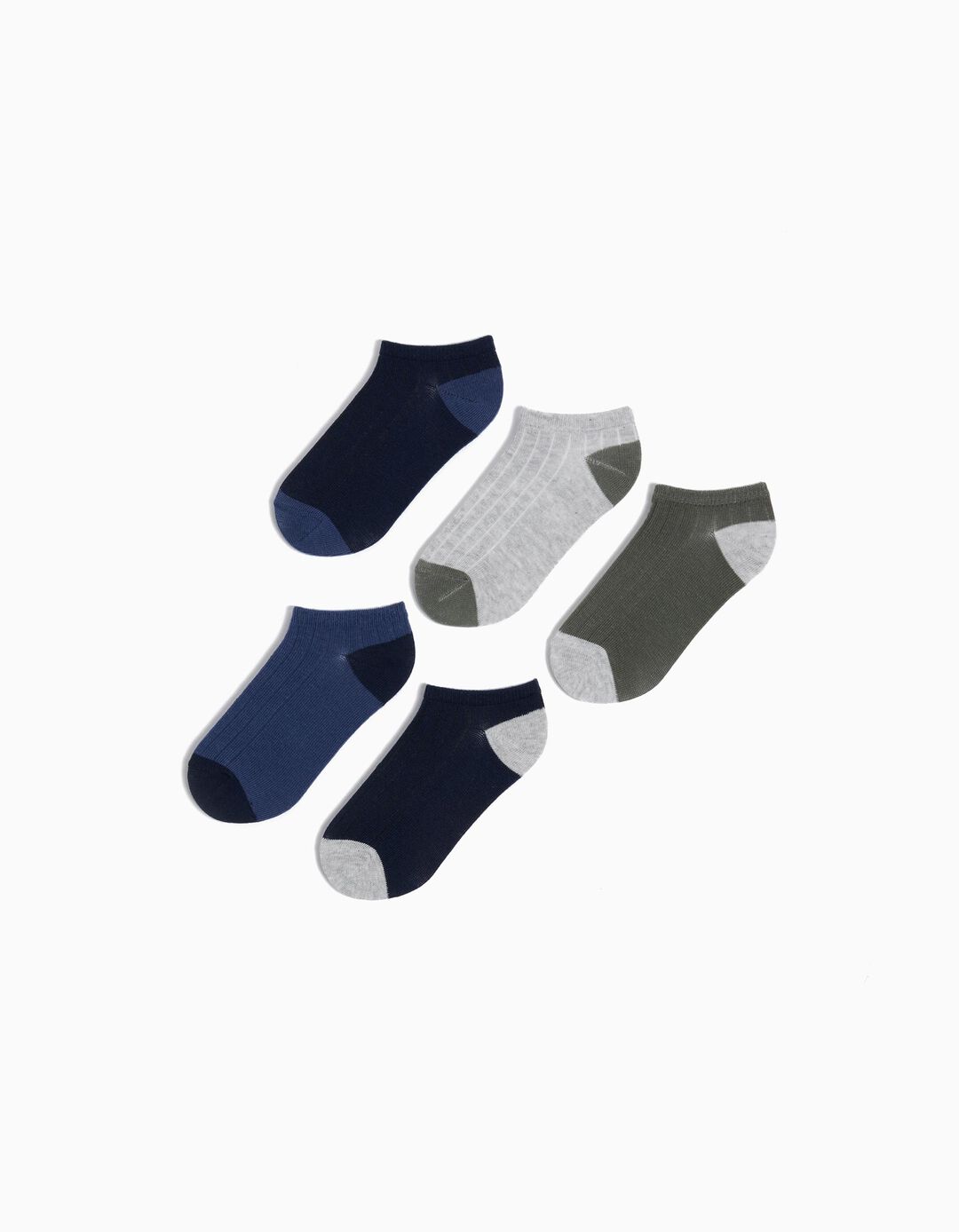 Pack 5 Pares de Meias Tornozelo, Menino, Multicor
