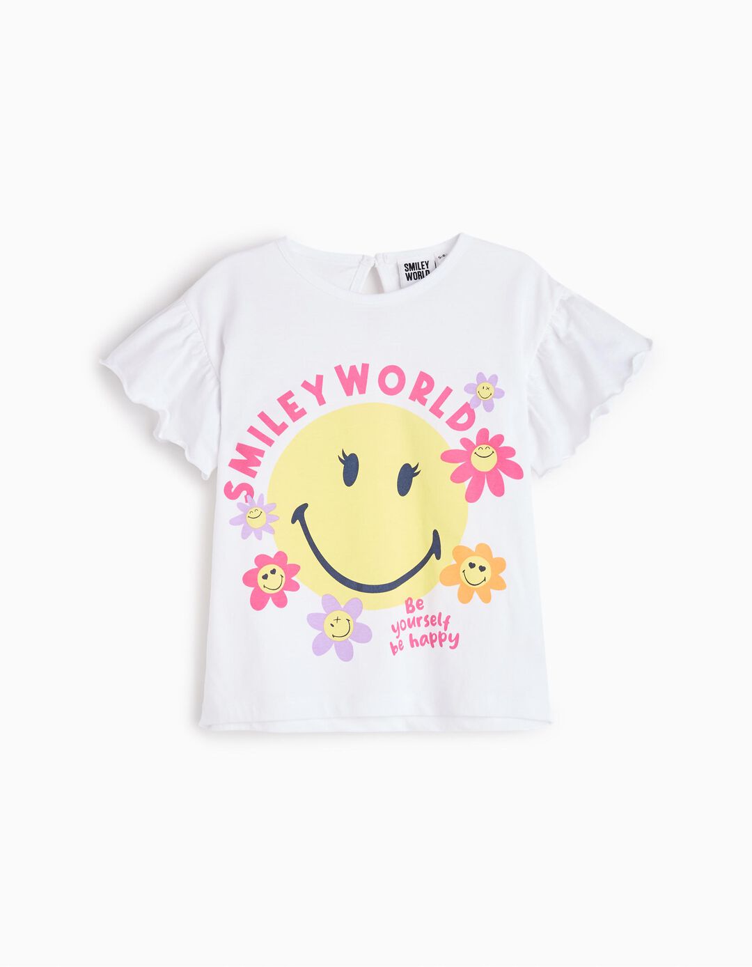 T-shirt 'Smiley World', Menina, Branco