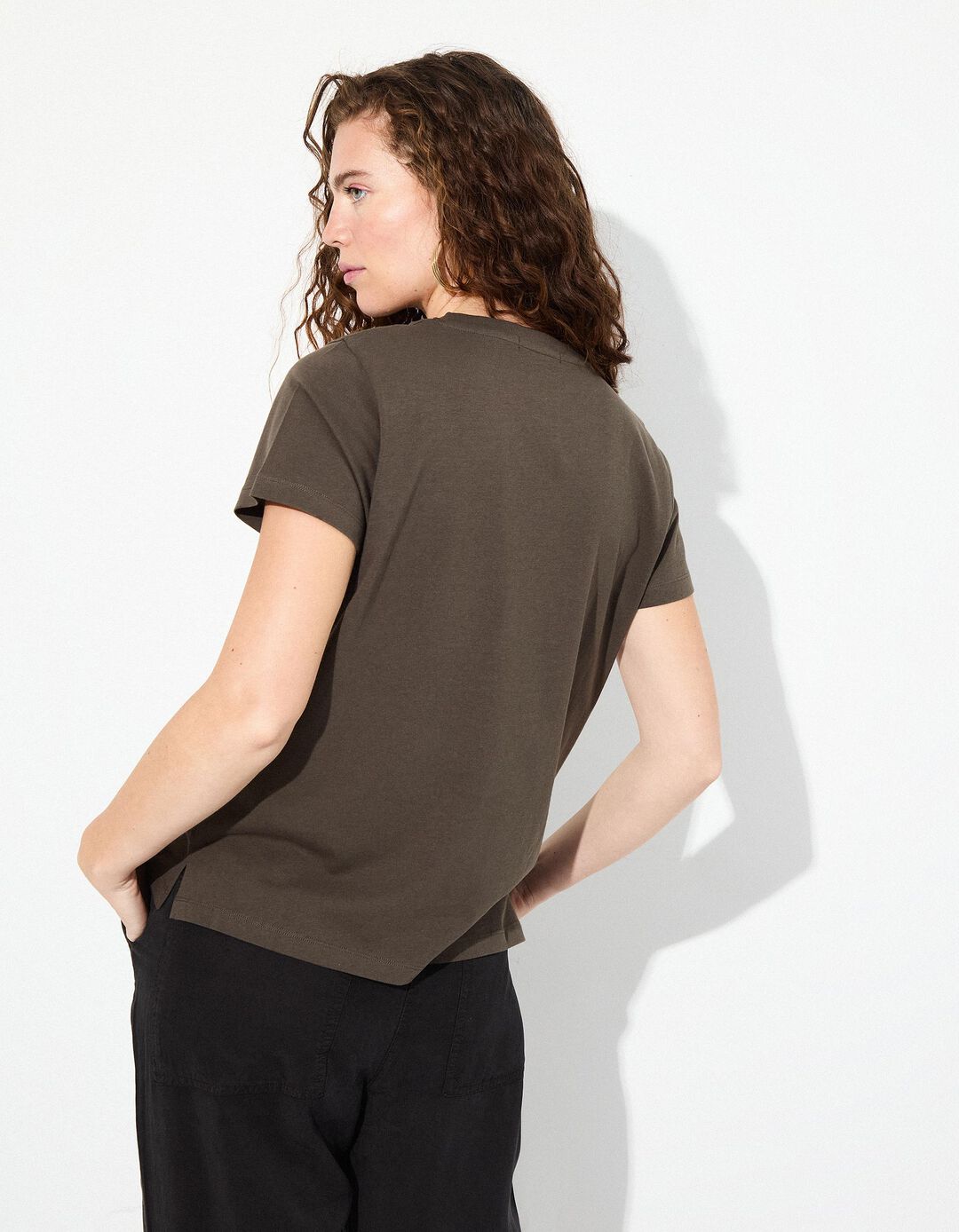 T-shirt Print, Mulher, Castanho