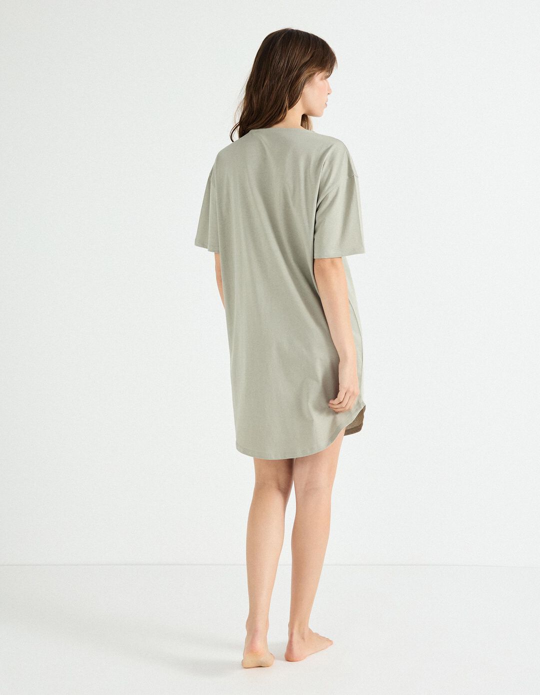 Camisa de Dormir, Mulher, Cinzento Claro