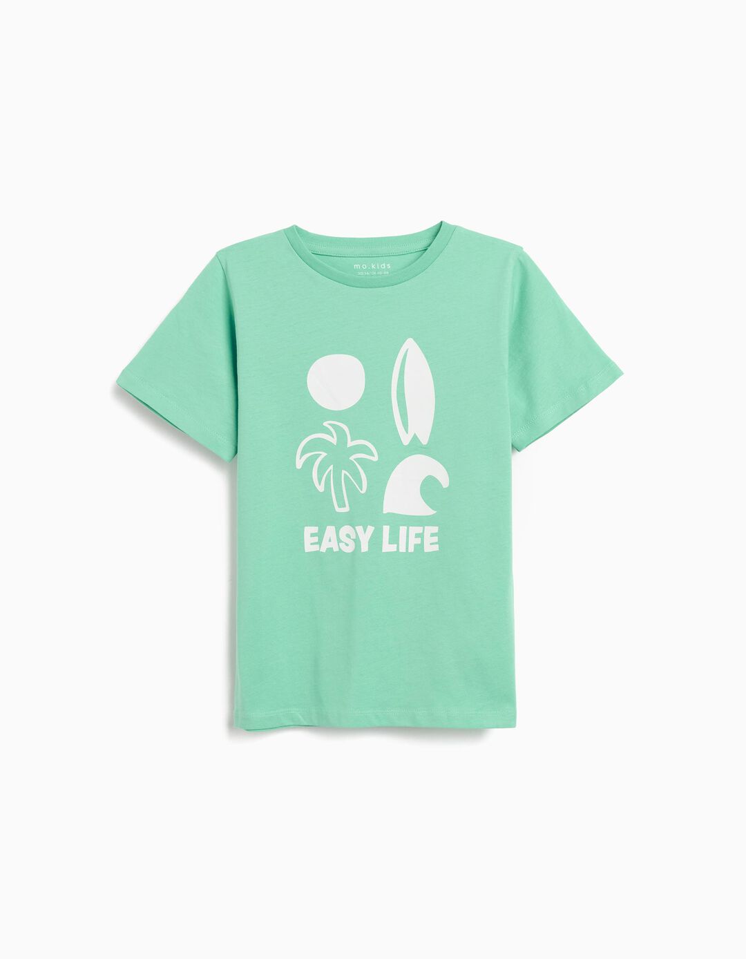 T-shirt Print, Menino, Verde Claro
