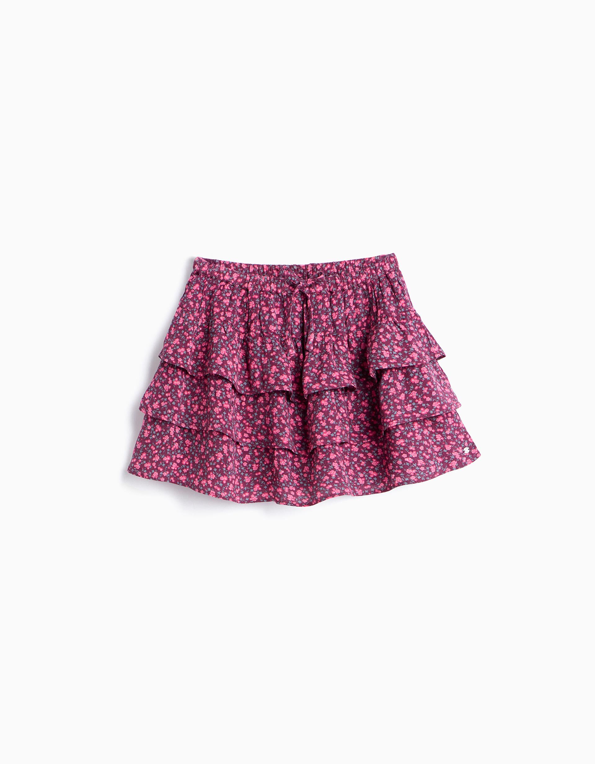 Comprar Online Saia-Cal&ccedil;&atilde;o Estampada, Menina, Rosa Escuro