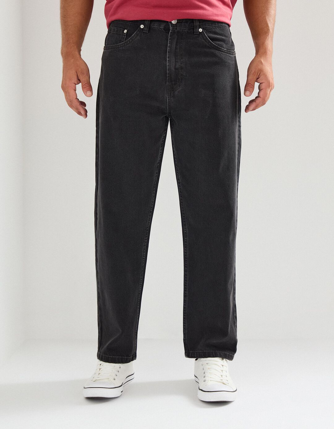 Calças de Ganga 'Loose Fit', Homem, Preto