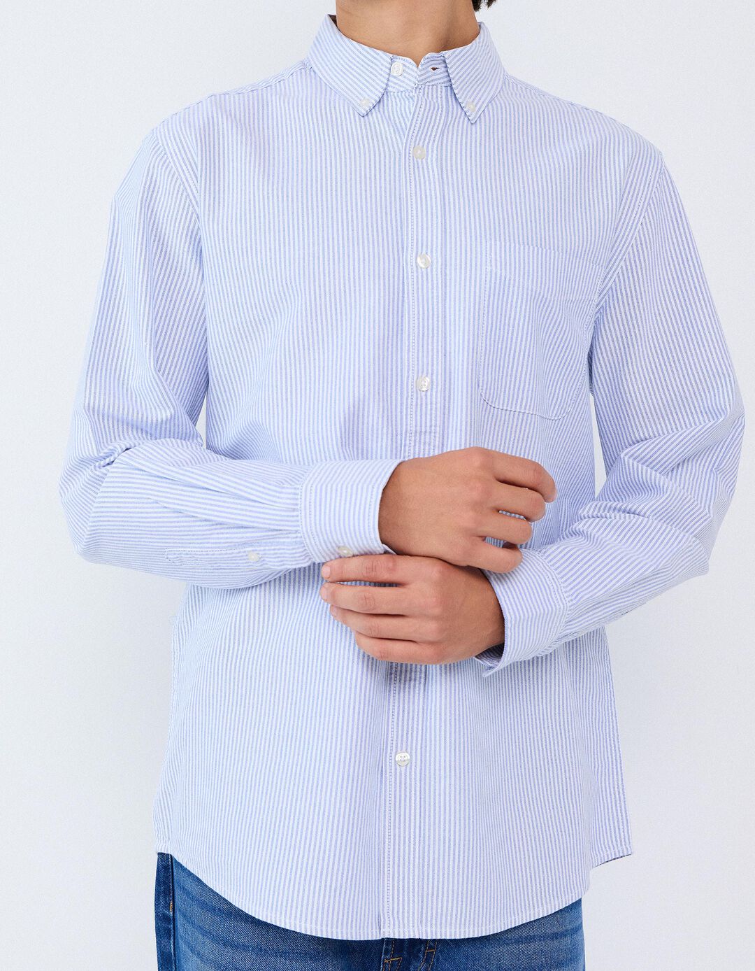 Camisa Oxford, Homem, Azul