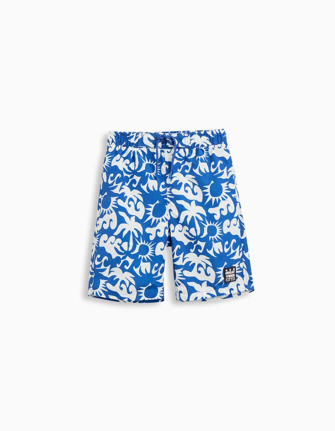 Calções de Banho Estampados, Menino, Azul