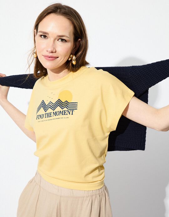 Comprar Online T-shirt Print, Mulher, Amarelo 