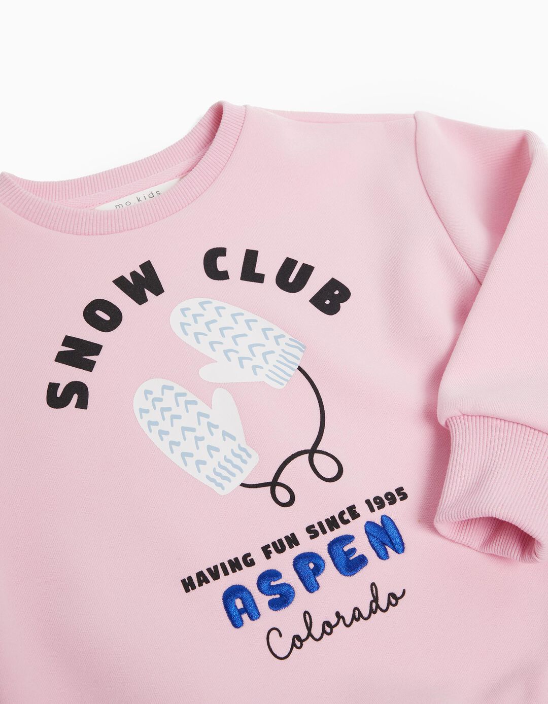 Sweatshirt de Felpa Estampado, Menina, Rosa Claro