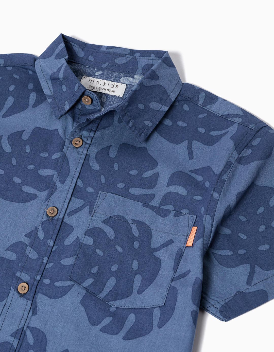 Camisa Print Tropical, Menino, Azul