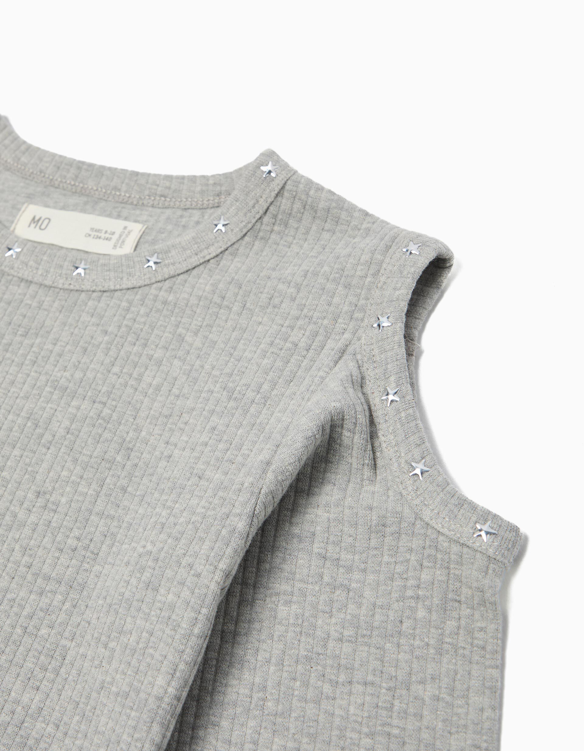 Comprar Online T-shirt Manga Comprida Cut Out, Menina, Cinzento Claro