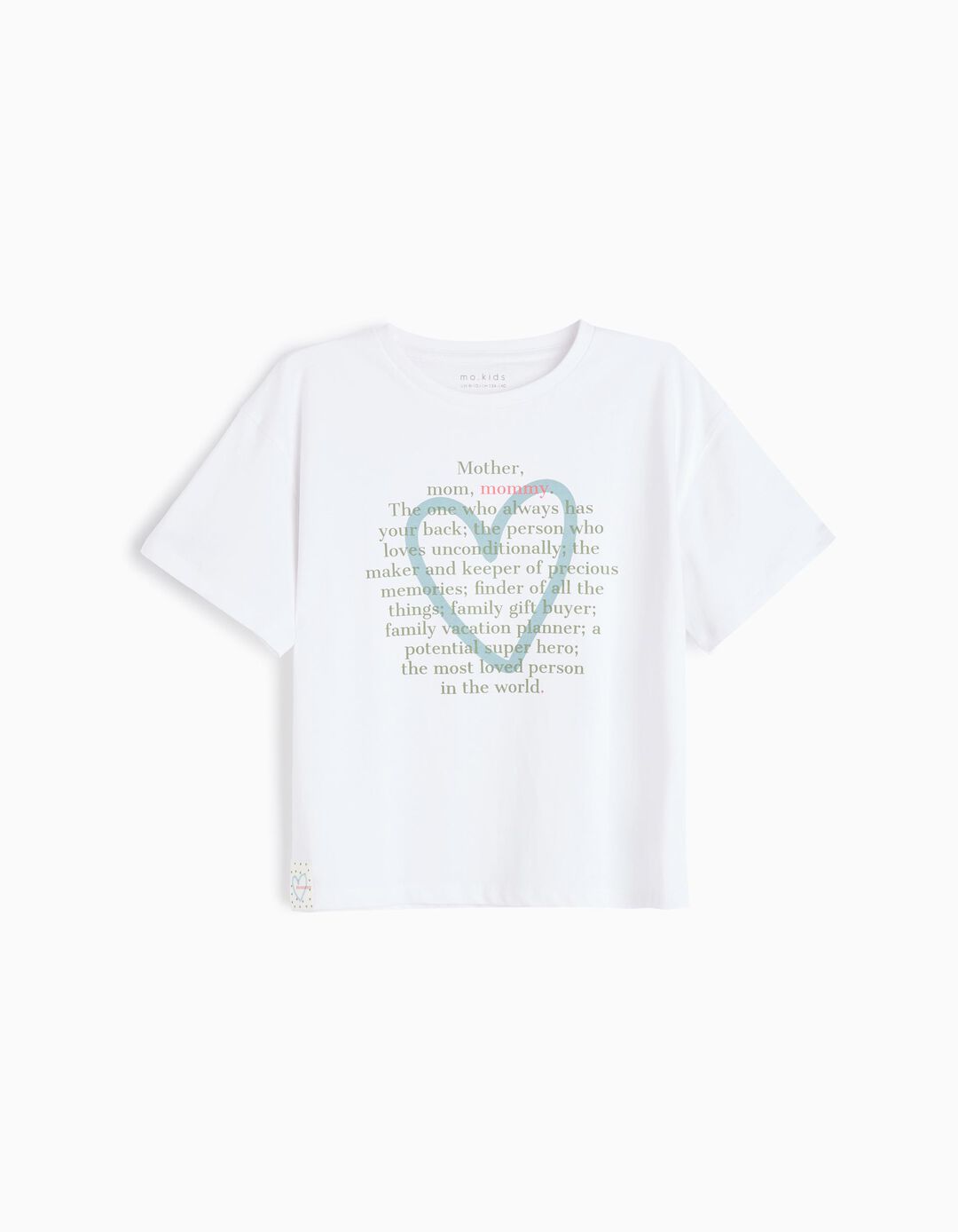 T-shirt 'Dia da Mãe', Menina, Branco