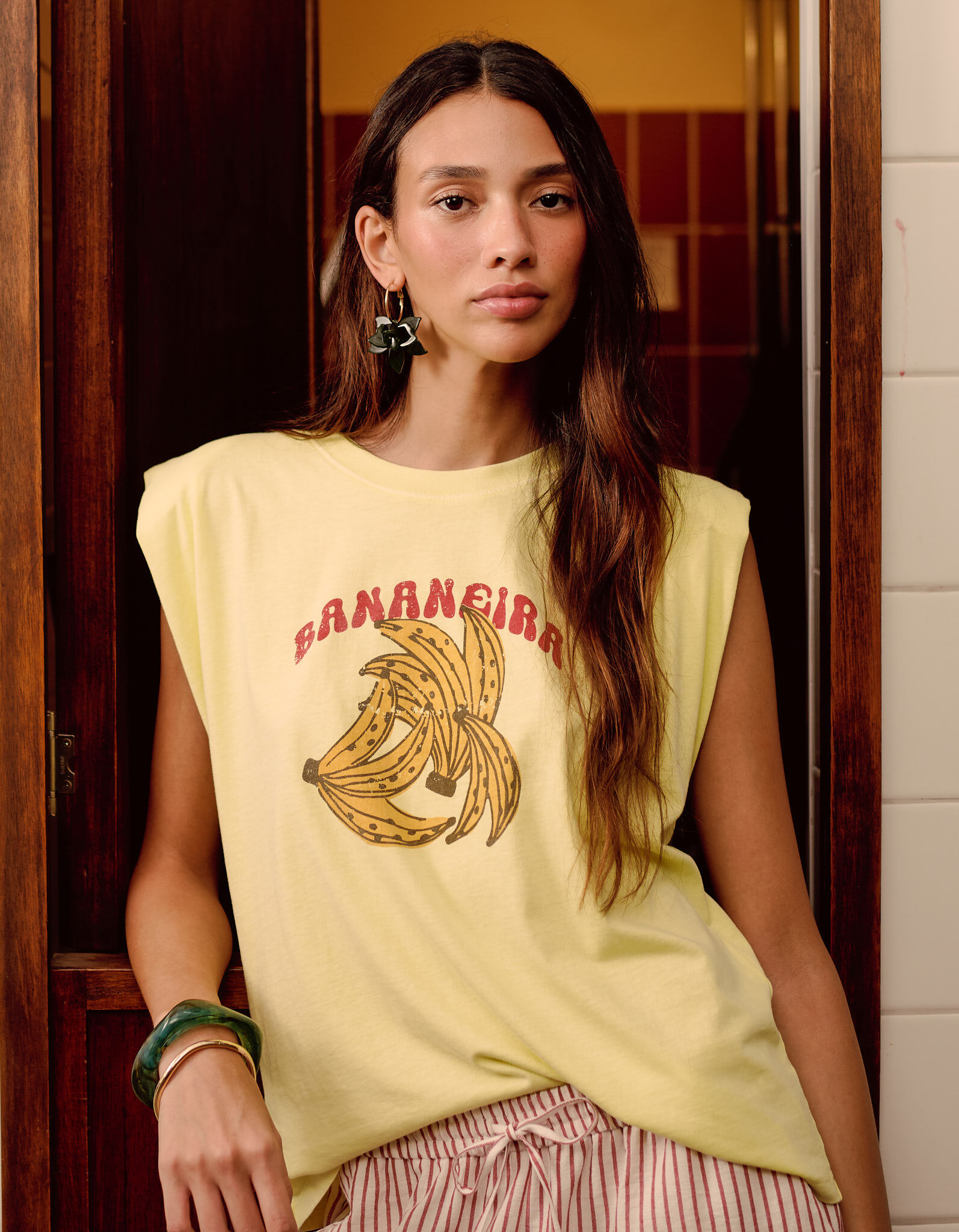 Comprar Online T-shirt Estampada, Mulher, Amarelo Claro