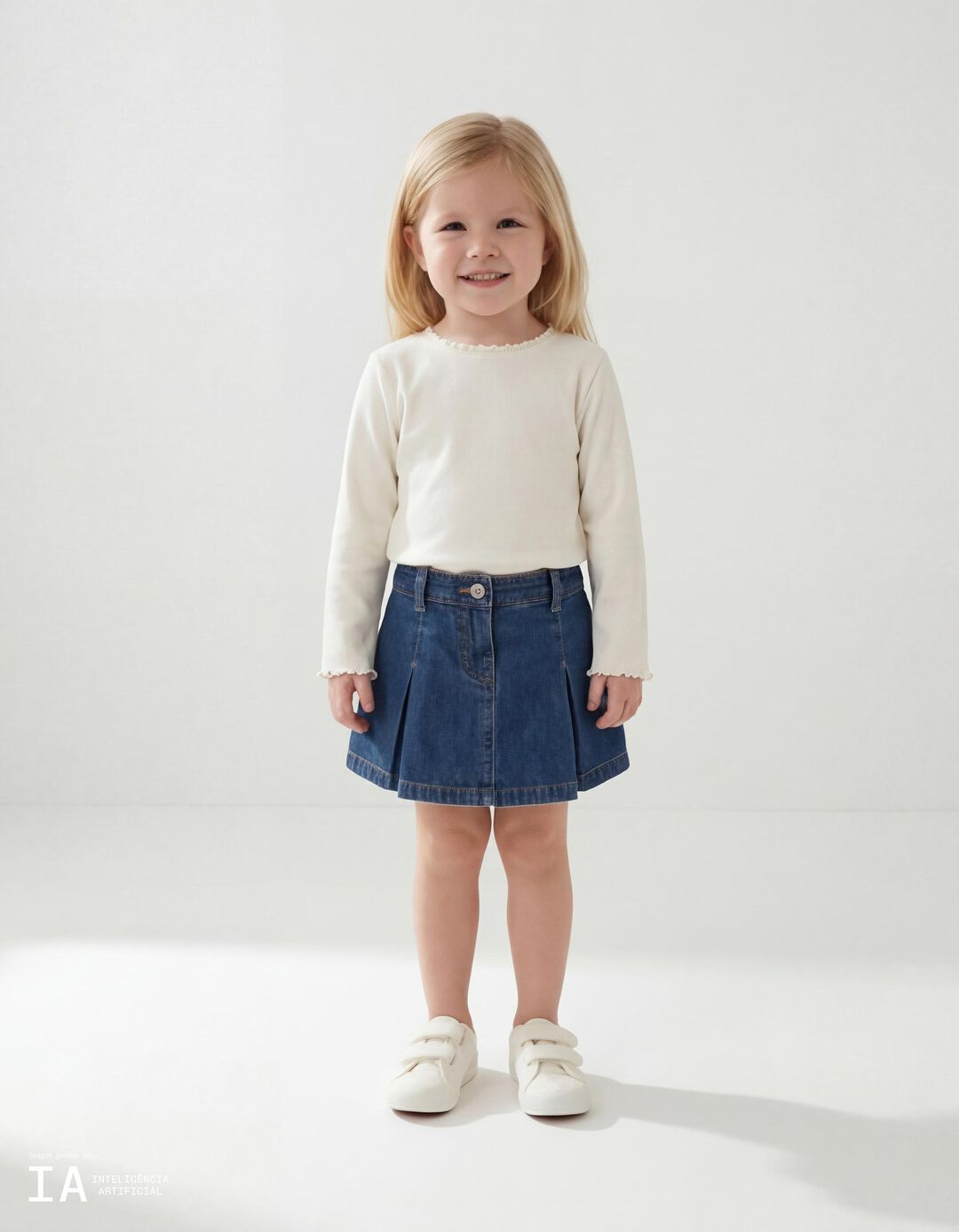 Saia-cal&ccedil;&atilde;o de Ganga, Menina, Azul