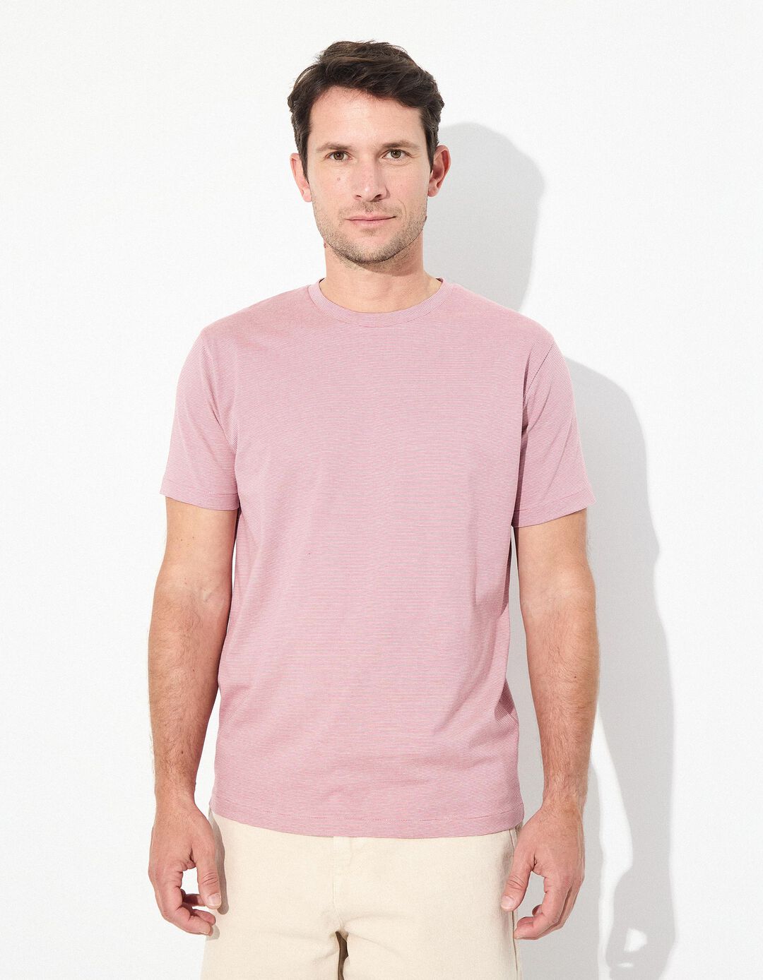 T-shirt Malha Jersey, Homem, Rosa Escuro 