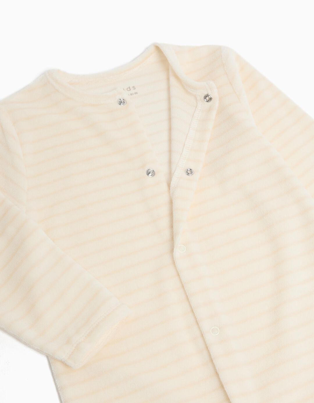 Babygrow Aveludado Riscas, Bebé, Bege Claro
