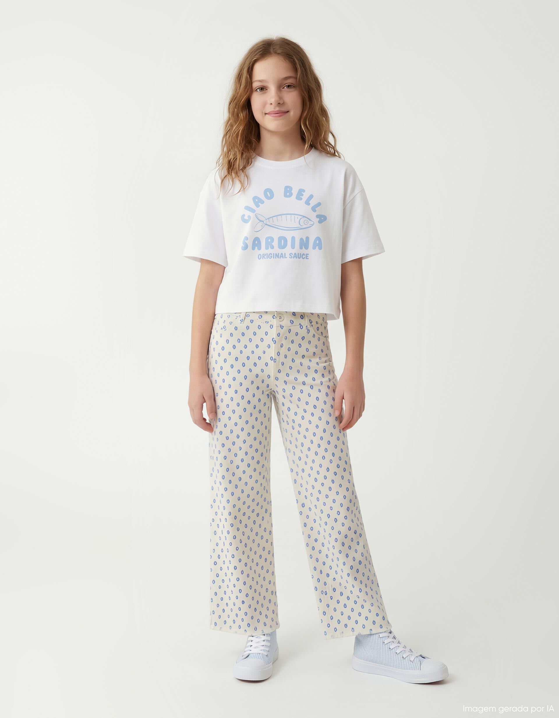 Comprar Online T-shirt Estampada, Menina, Branco