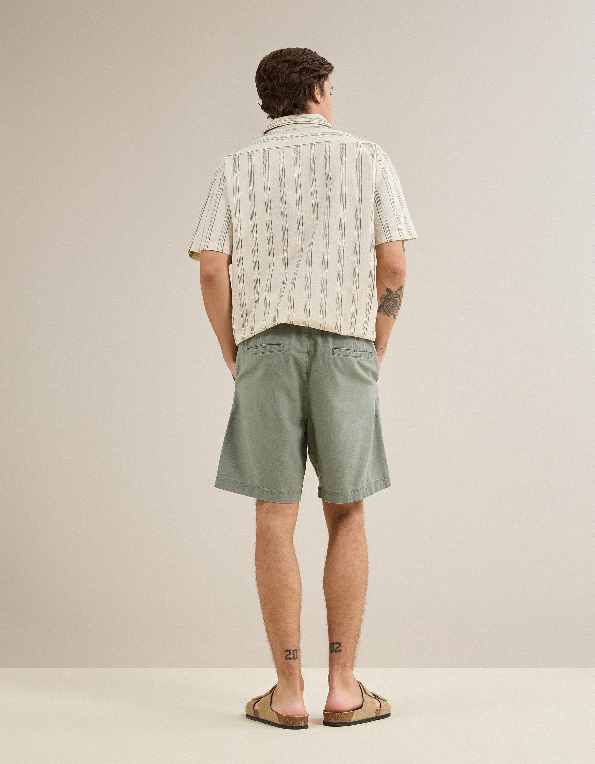 Comprar Online Cal&ccedil;&otilde;es Com Linho, Homem, Verde Escuro