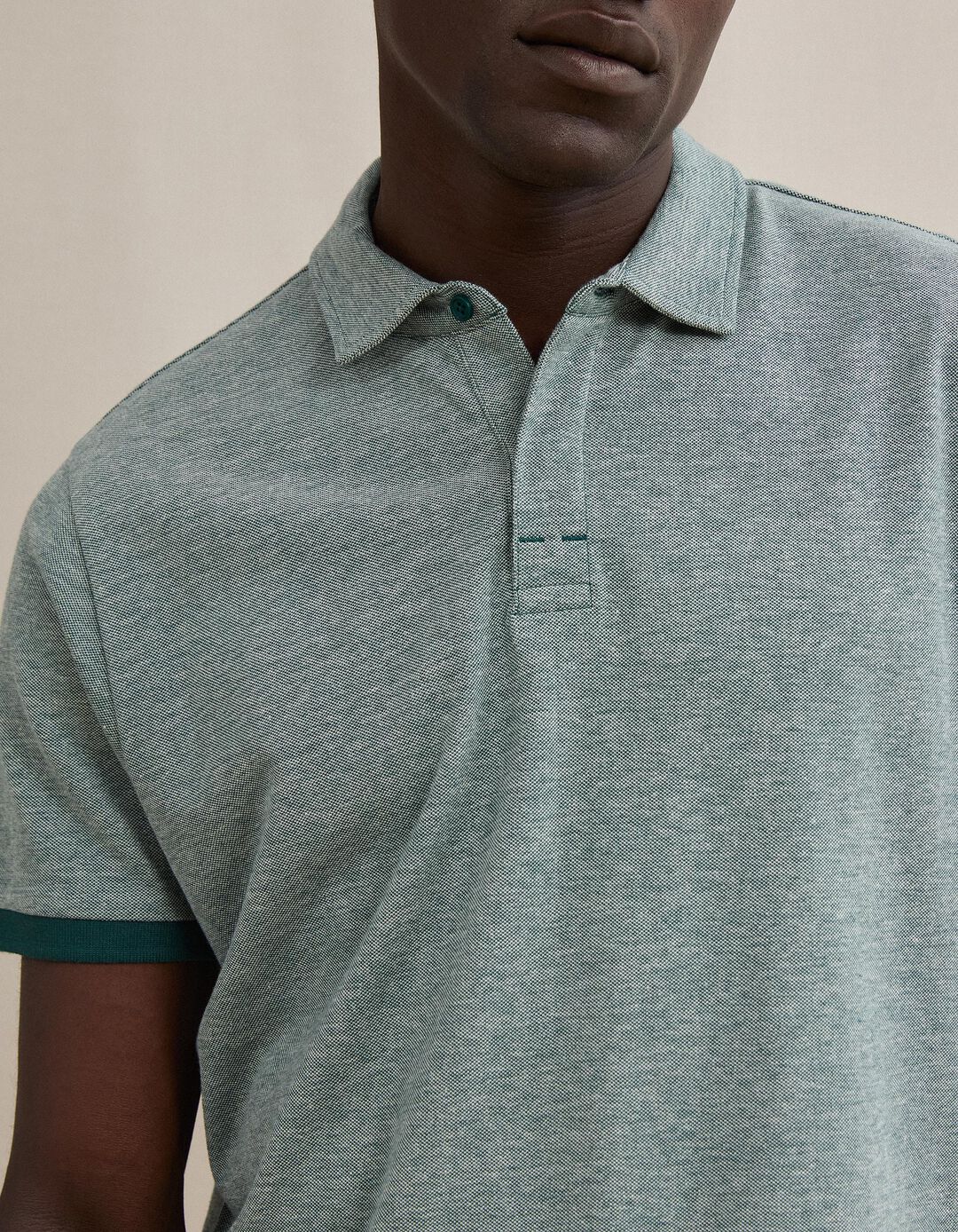 Polo Oxford Piquet, Homem, Verde Escuro