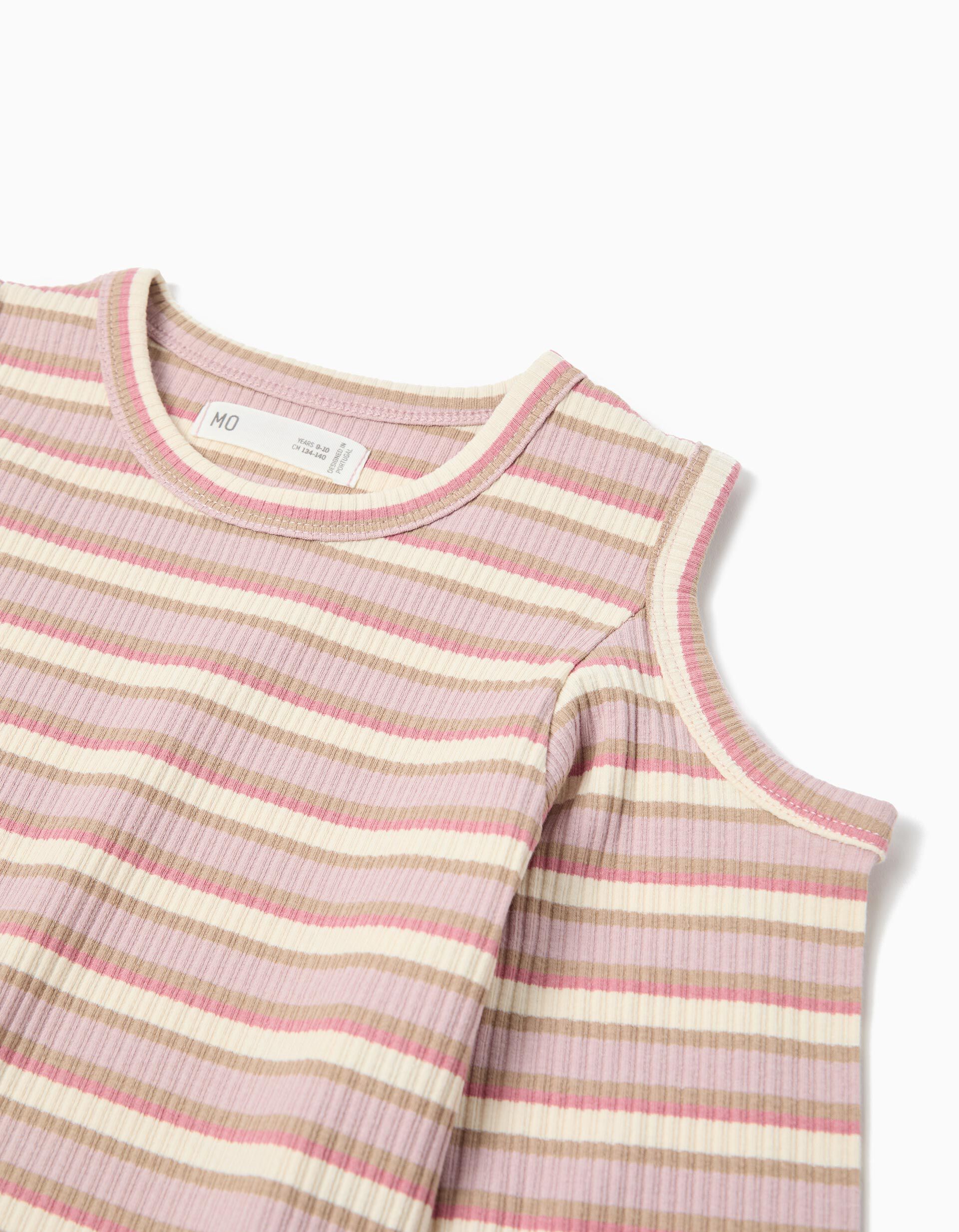 Comprar Online T-shirt Manga Comprida Cut Out, Menina, Rosa Claro