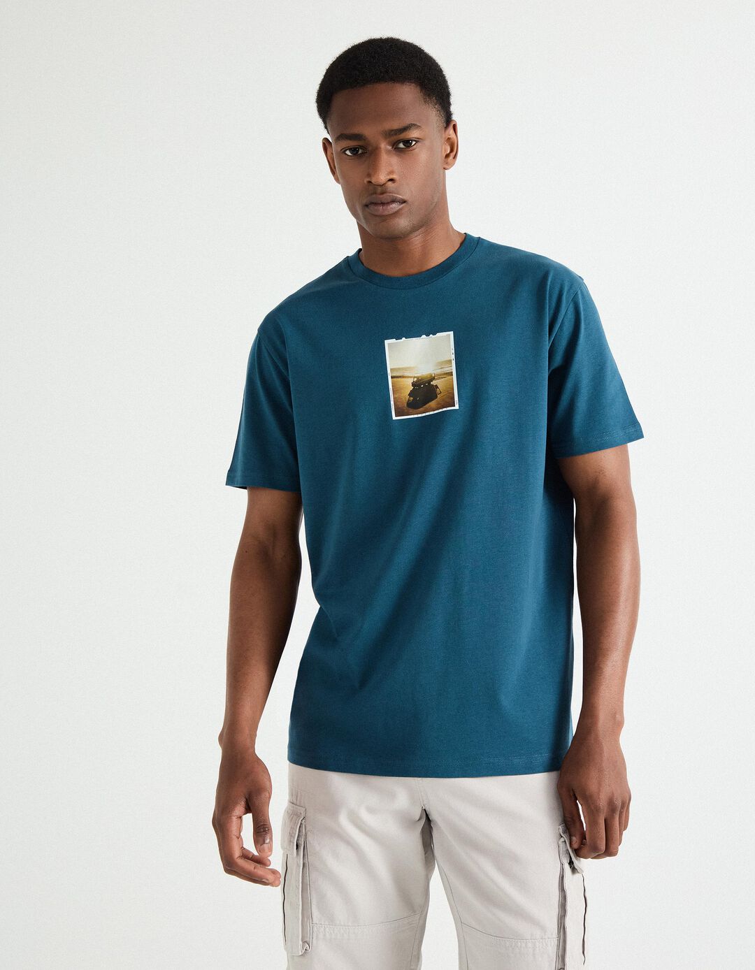 T-shirt Print, Homem, Azul