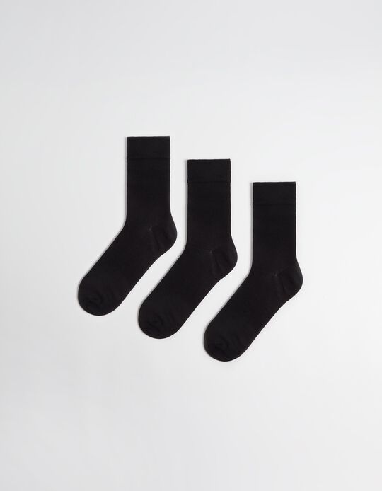 Comprar Online Pack 3 Pares de Meias Ricas em Algodão, Homem, Preto