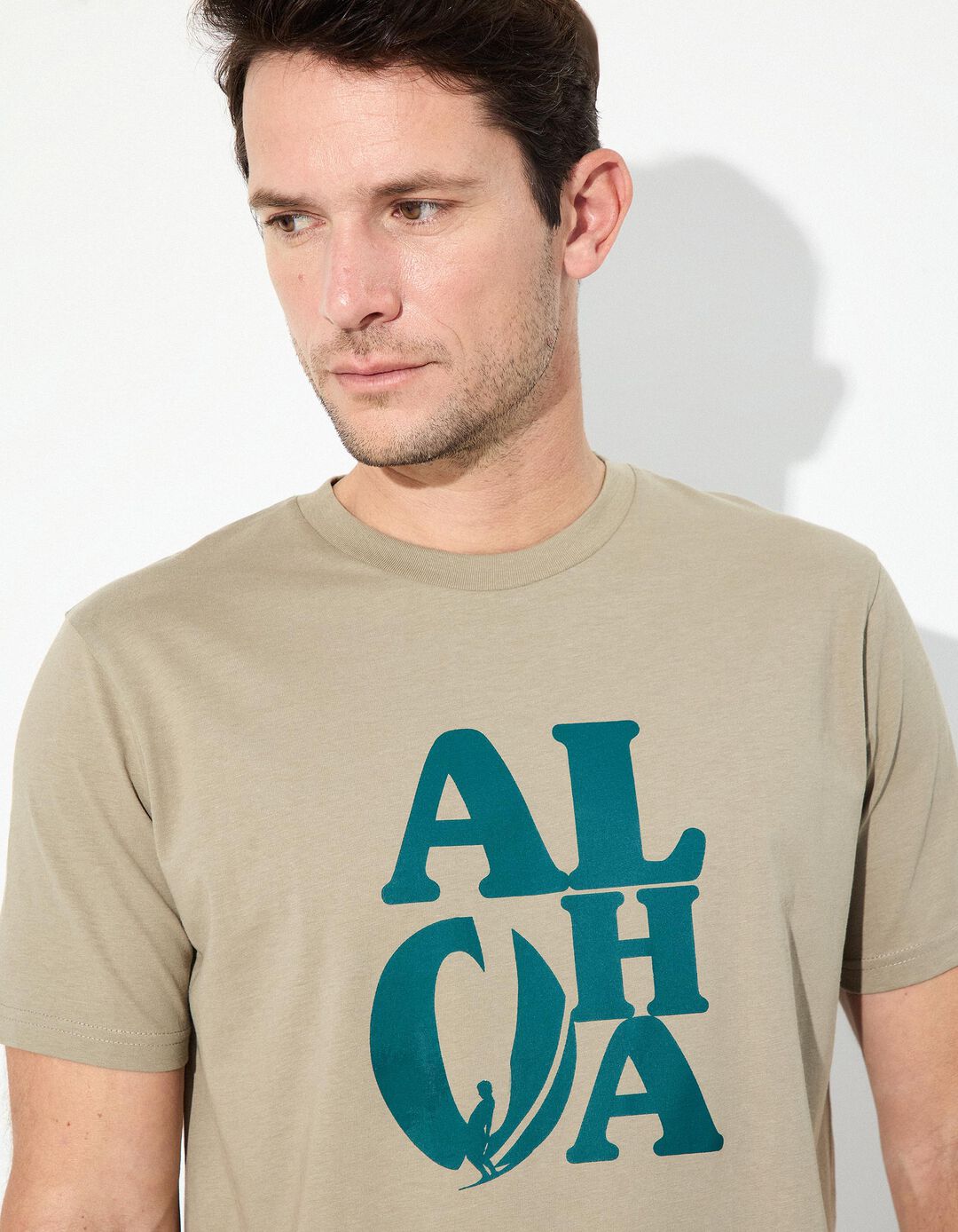 T-shirt Jersey, Homem, Bege Escuro