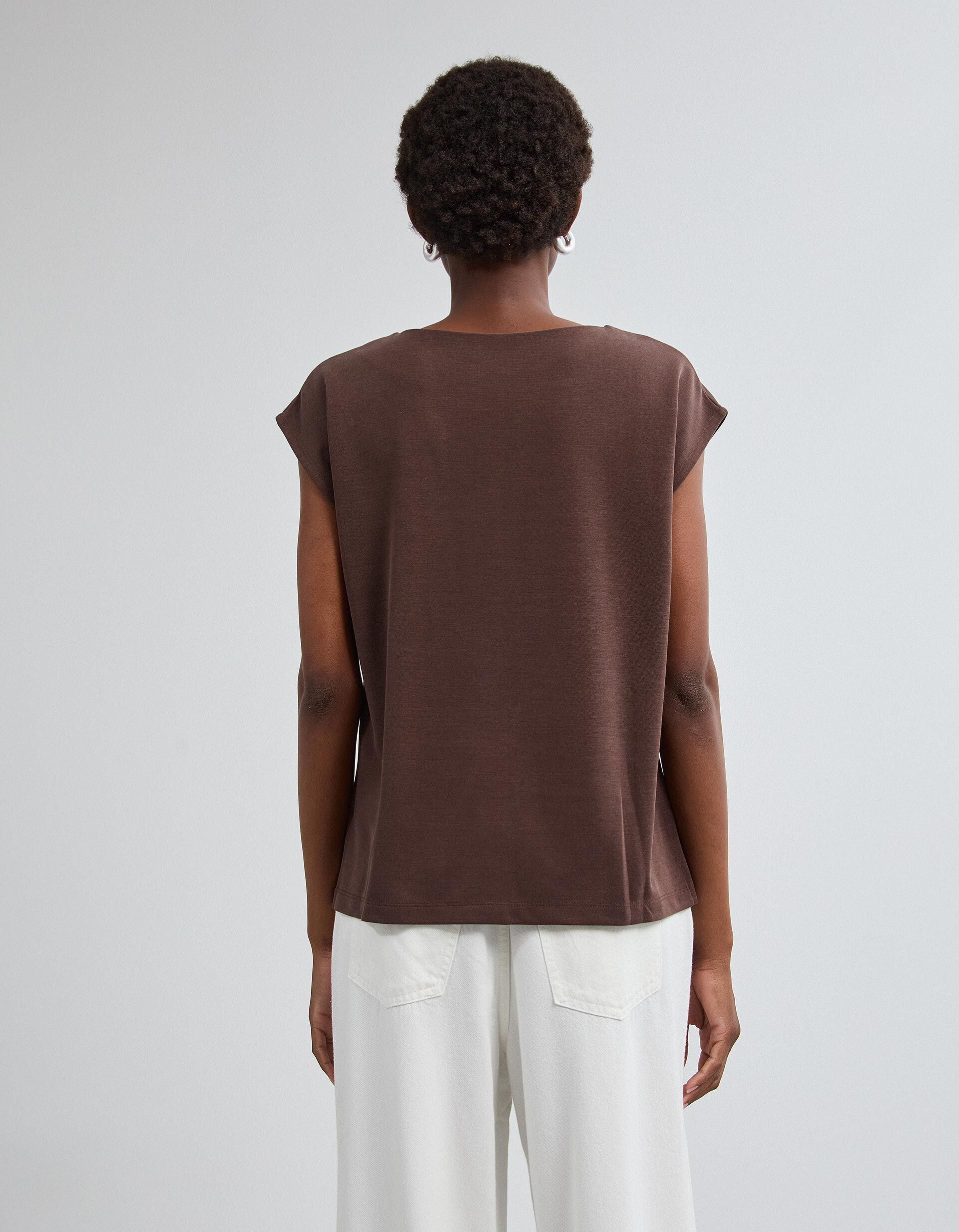 Comprar Online T-shirt Fluida, Mulher, Castanho Escuro