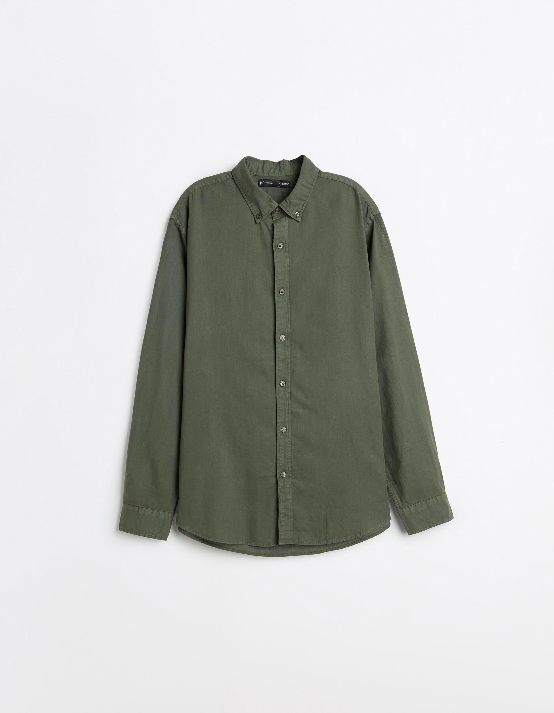 Comprar Online Camisa com Linho, Homem, Verde Escuro