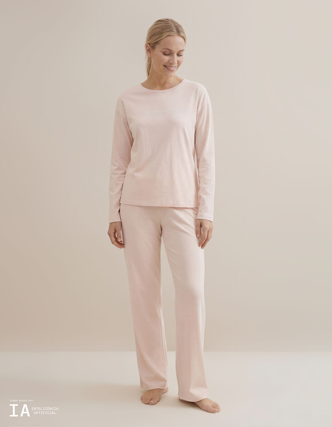 Pijama, Mulher, Rosa Claro