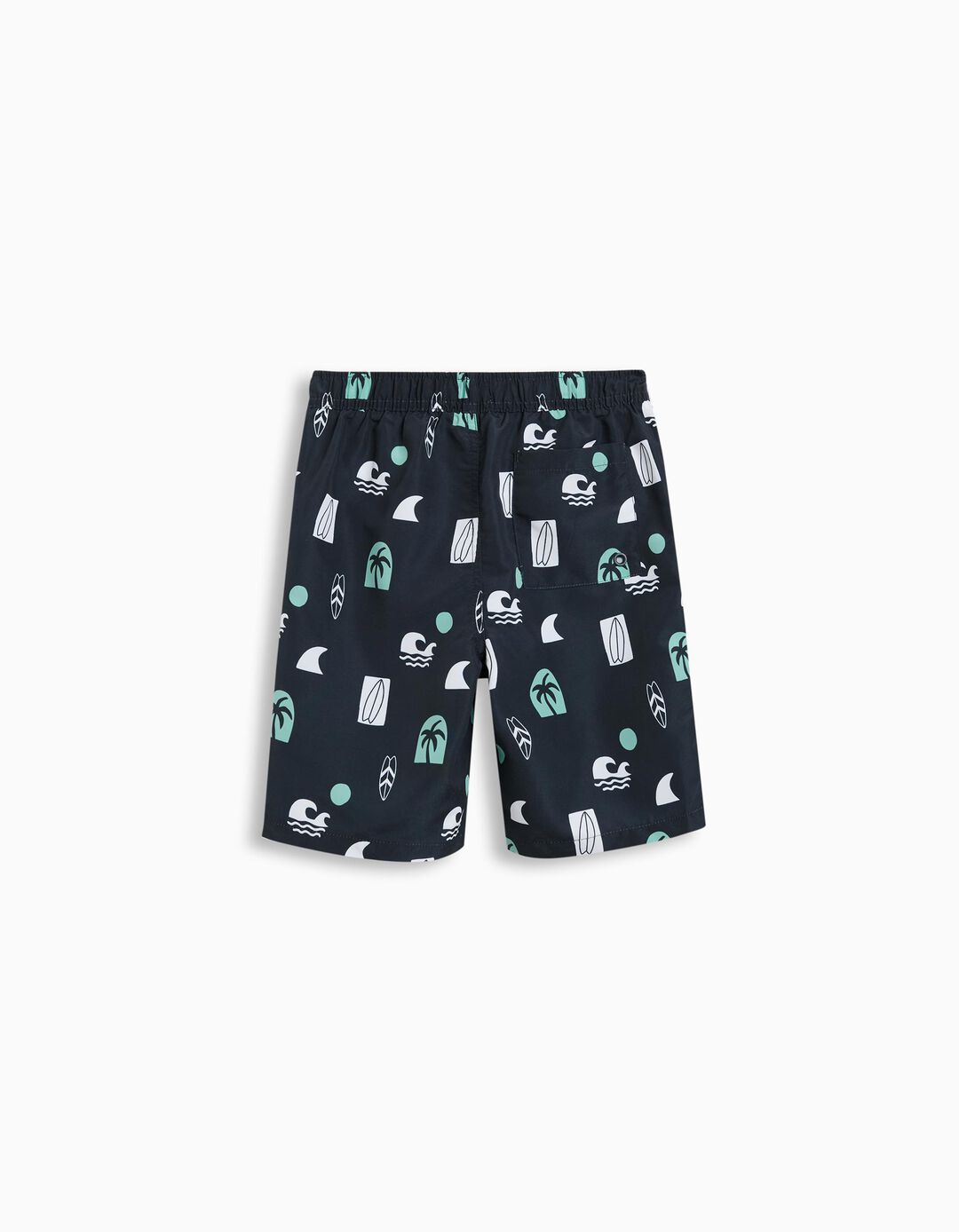 Calções de Banho Estampados, Menino, Azul Escuro 