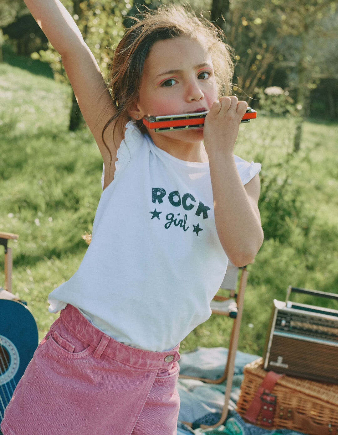 T-shirt Estampada, Menina, Branco