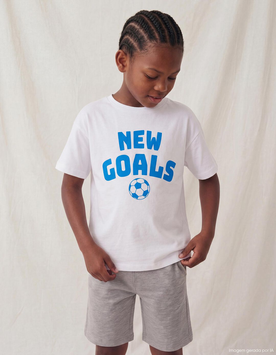 T-shirt Estampada, Menino, Branco