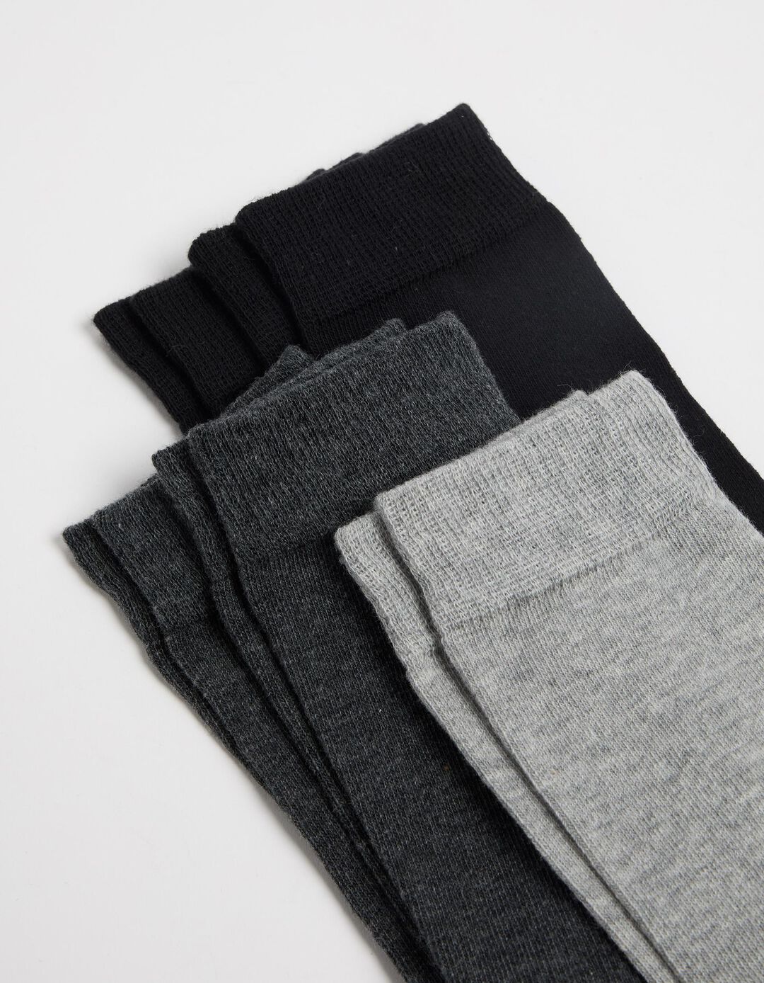 Pack 5 Pares de Meias Lisas, Homem, Cinzento Escuro