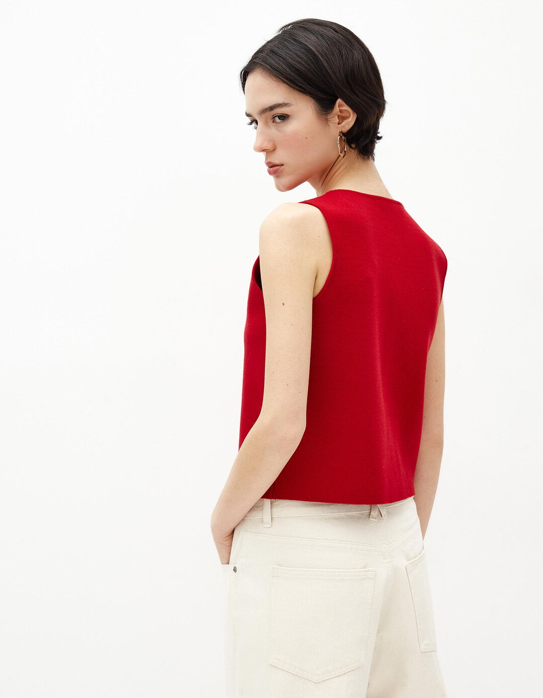 Colete de Malha, Mulher, Vermelho