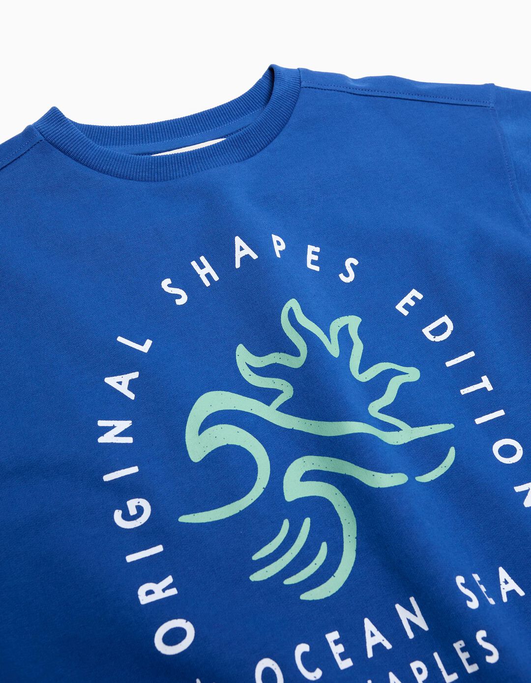 Sweatshirt de Felpa Estampado, Menino, Azul