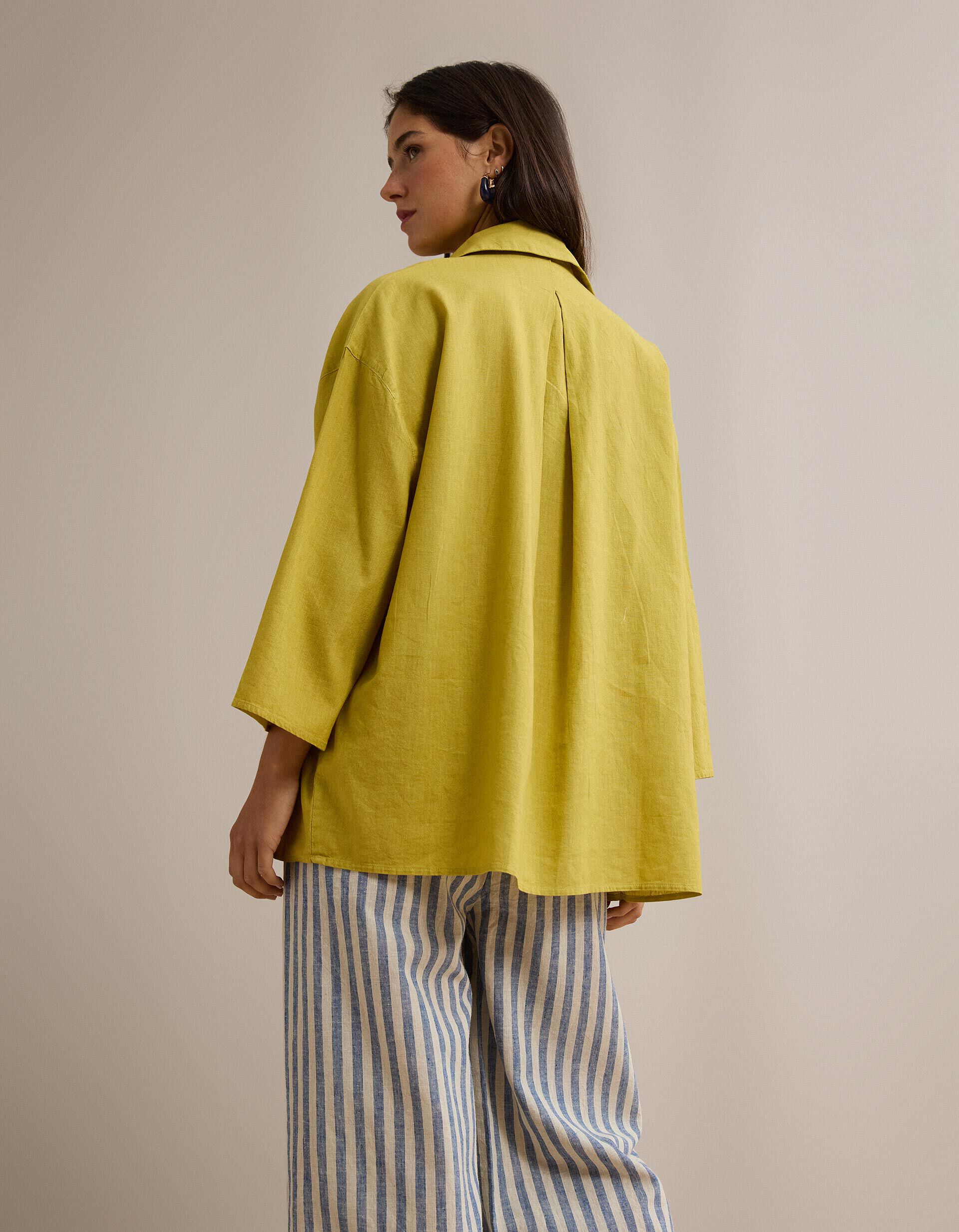 Comprar Online Blusa com Linho, Mulher, Amarelo
