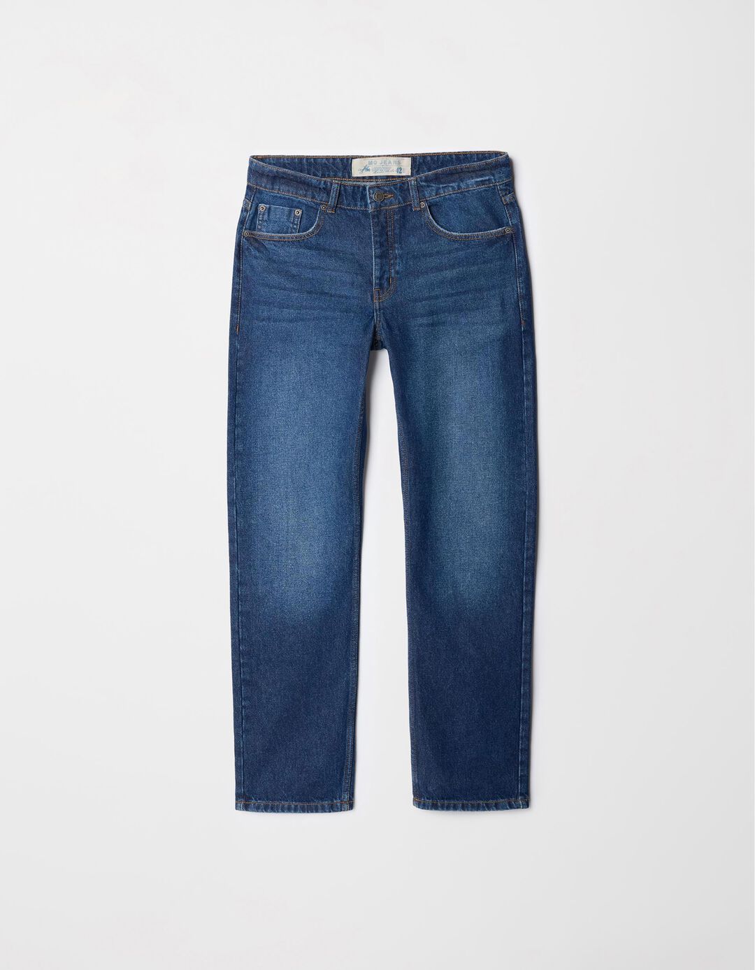 Calças de Ganga Straight Fit, Homem, Azul Escuro