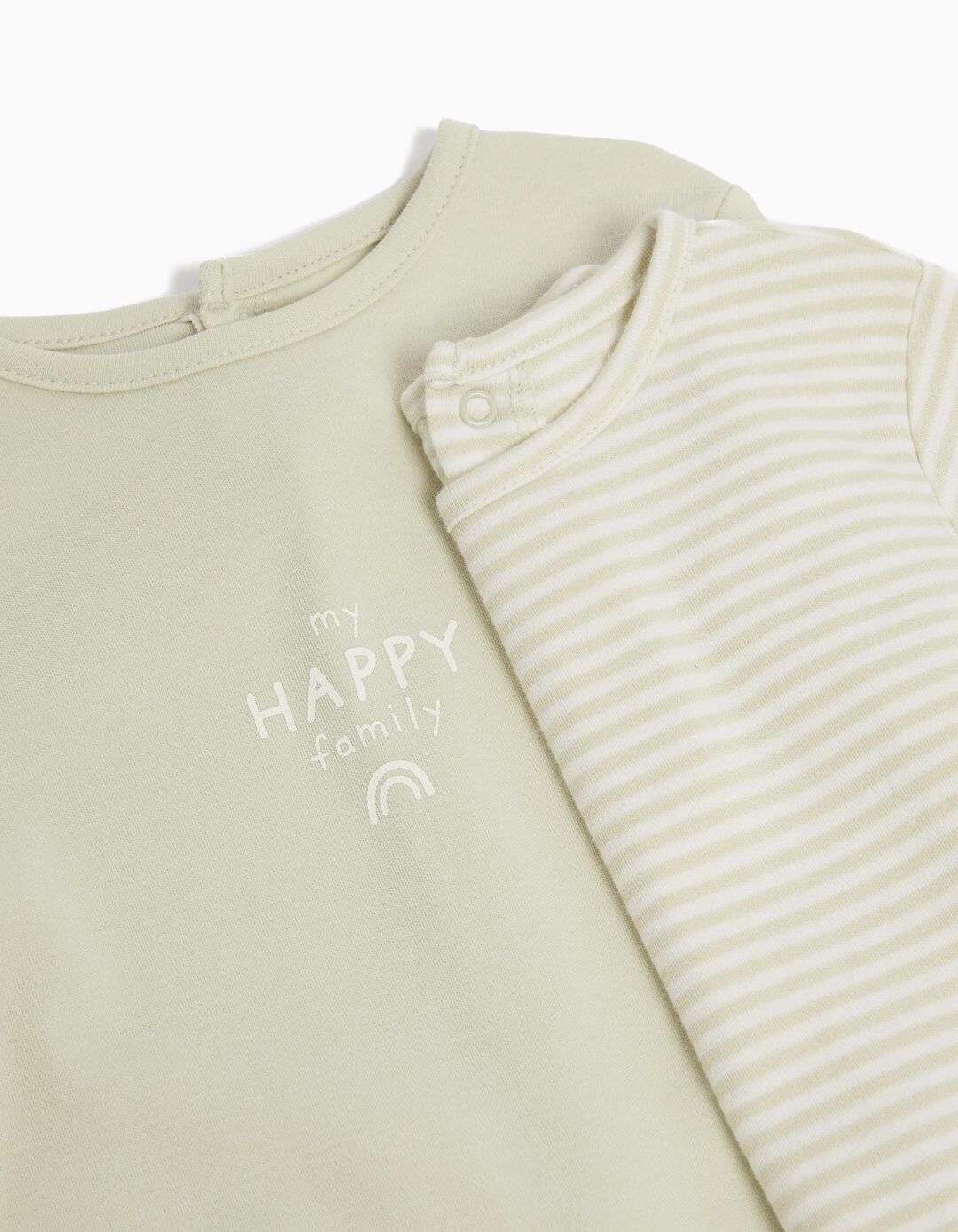 Pack 2 Babygrows Jersey, Bebé, Verde Claro