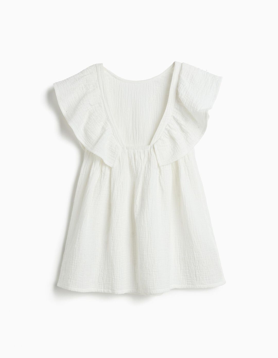 Vestido Bordado, Menina, Branco