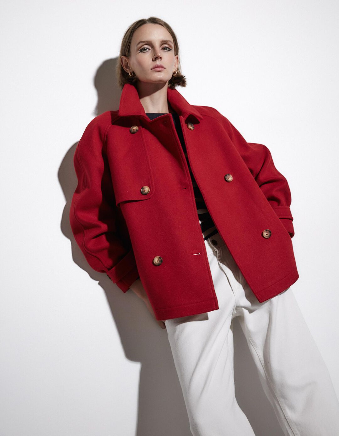 Casaco Sobreposição, Mulher, Vermelho
